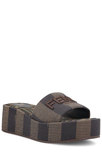 Fendi Sunshine Logo Embroidered Slippers