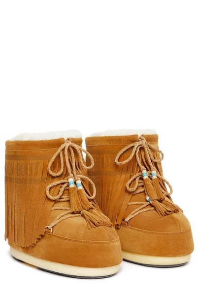 Alanui X Moonboot Fringed Round Toe Snow Boots