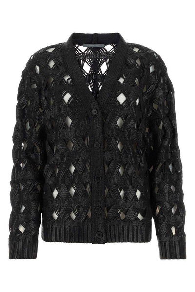 Alberta Ferretti V-Neck Button-Up Open-Knitted Cardigan