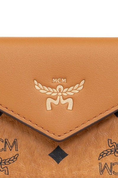 MCM Logo Embossed Foldover Wallet