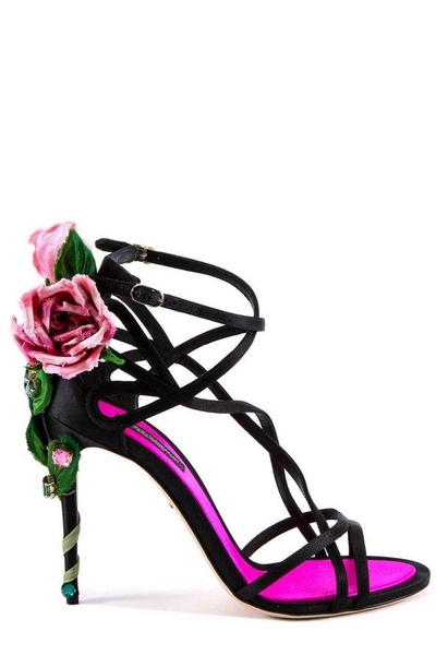 Dolce & Gabbana Rose Detailed Strappy Sandals