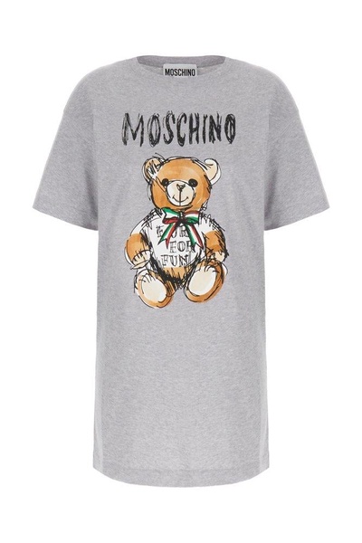 Moschino Teddy Bear Printed Crewneck Midi T-Shirt Dress