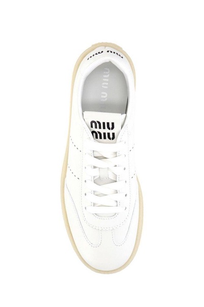 Miu Miu Logo-Patch Lace-Up Sneakers