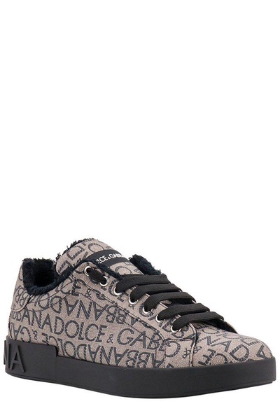 Dolce & Gabbana Allover Logo Jacquard Portofino Sneakers