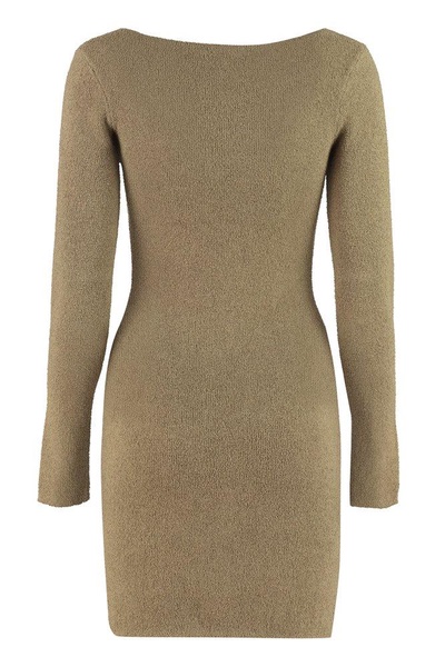 Nanushka Leah Square-Neck Slim-Cut Knitted Dress