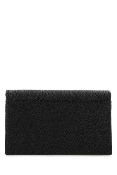 Prada Logo Plaque Fold Over Cardholder