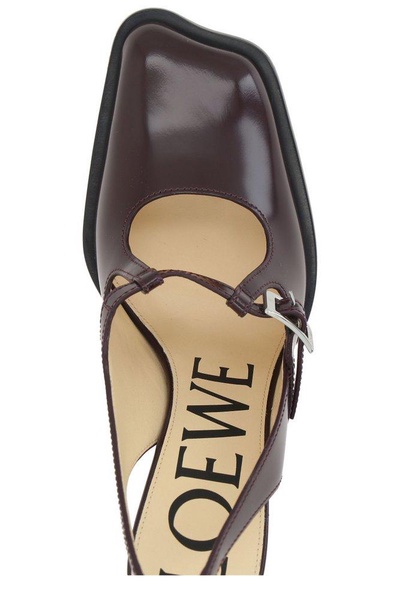 Loewe Onda Square Toe Slingback Pumps