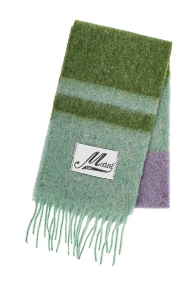 Marni Logo-Patch Fringed Scarf