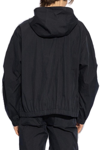 Helmut Lang Zip Detailed High Neck Hooded Jacket