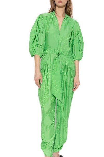 Stella McCartney Chain Printed V-Neck Jumpsuit