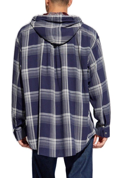 Vivienne Westwood Checked Drawstring Hooded Shirt