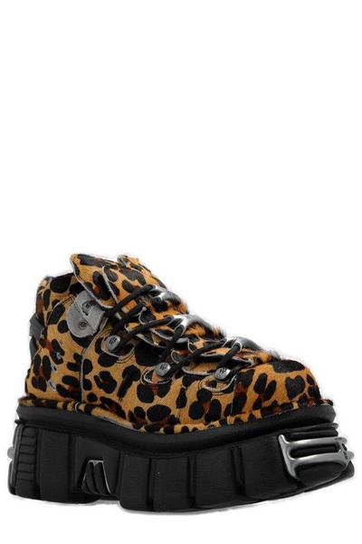 Vetements X New Rock Leopard Printed Platform Sneakers