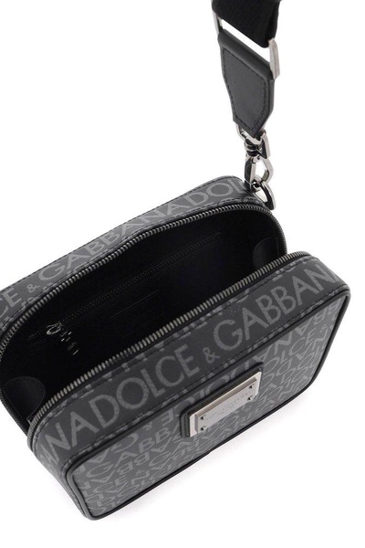 Dolce & Gabbana Logo Printed Zipped Shoulder Bag