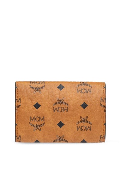 MCM Logo Embossed Foldover Wallet