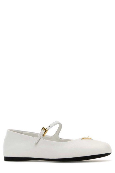 Prada Triangle-Logo Flat Shoes