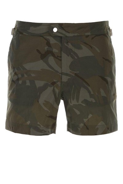 Tom Ford Camouflage Printed Mid-Rise Swim Shorts