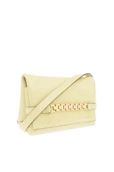 Victoria Beckham Logo-Printed Foldover Top Crossbody Bag