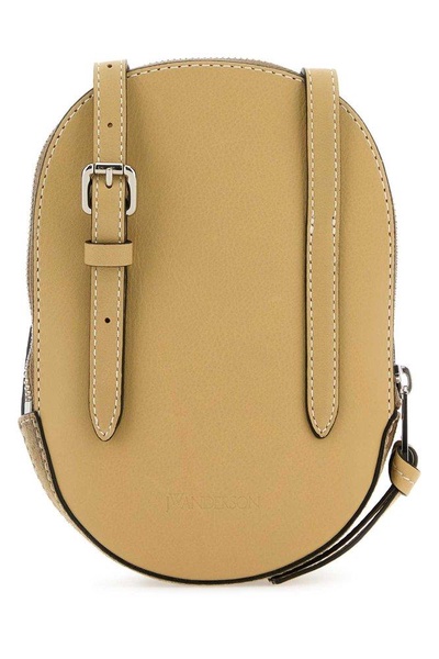 Jw Anderson Man Beige Suede Medium Cap Crossbody Bag