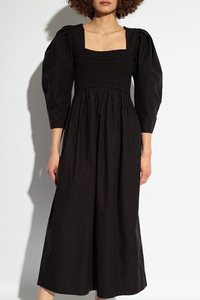 Ganni Dress With Puff Sleeves