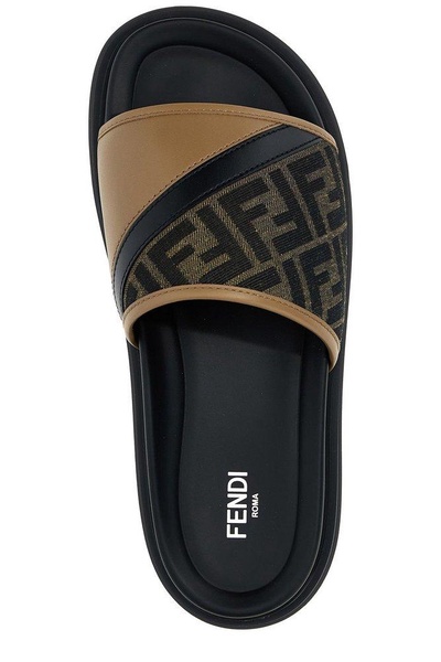 Fendi Diagonal FF Jacquard Slides