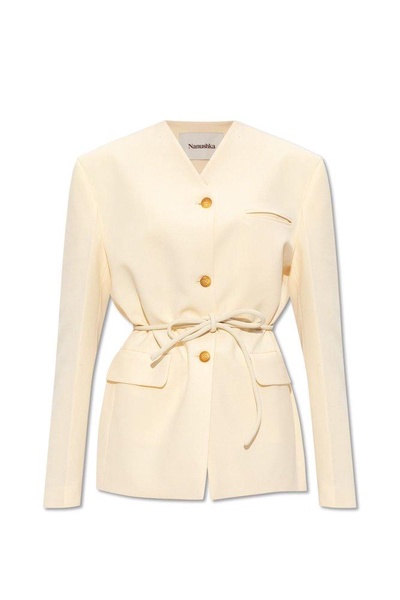 Nanushka Fem Belted Straight Hem Blazer