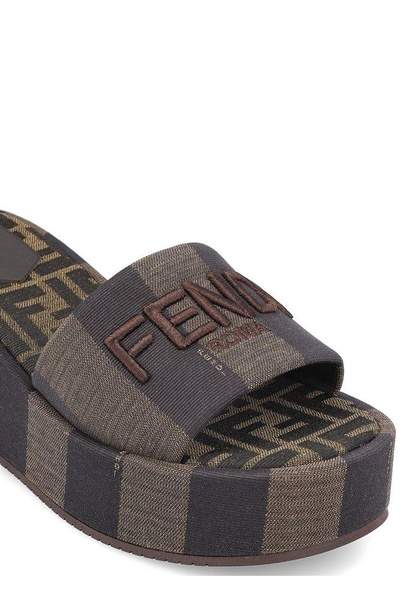 Fendi Sunshine Logo Embroidered Slippers