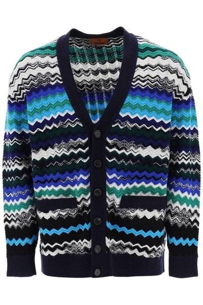 Missoni Zig-Zag Knitted Button-Up Cardigan