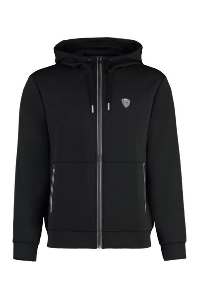 Ea7 Emporio Armani Logo Patch Zip-Up Hoodie