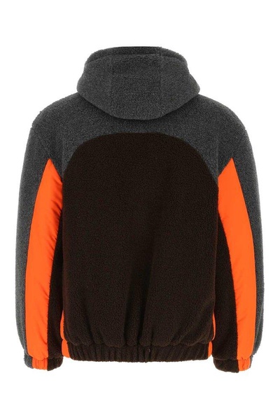 MSGM Zip-Up Long-Sleeved Hooded Jacket