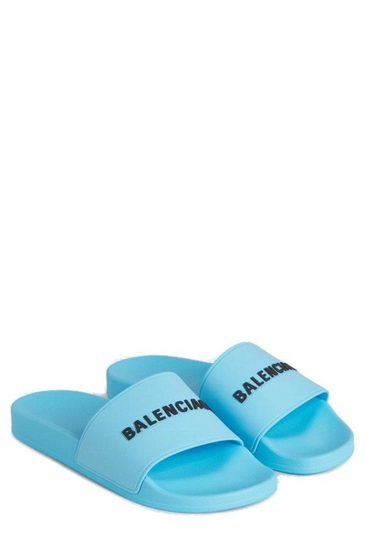 Balenciaga Logo Embossed Open-Toe Sandals