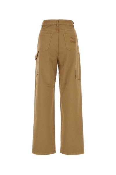 Miu Miu Logo Appliqué Straight-Leg Trousers