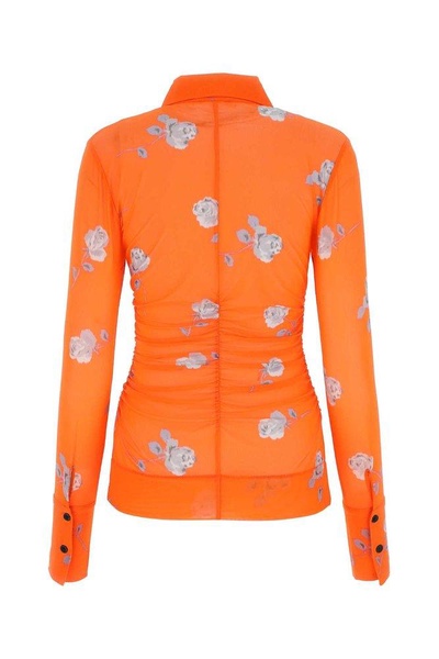 Ganni Floral Printed Ruched Shirt