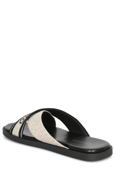 Ferragamo Crossover-Strap Slip-On Sandals