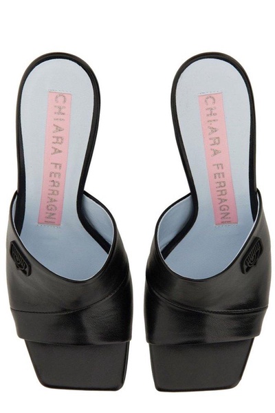 Chiara Ferragni Tonal Logo-Plaque Slip-On Sandals