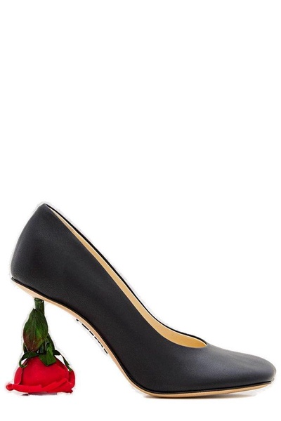 Loewe Rose Heel Square Toe Pumps