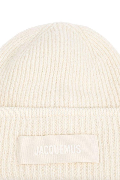 Jacquemus Logo Patch Ribbed Beanie