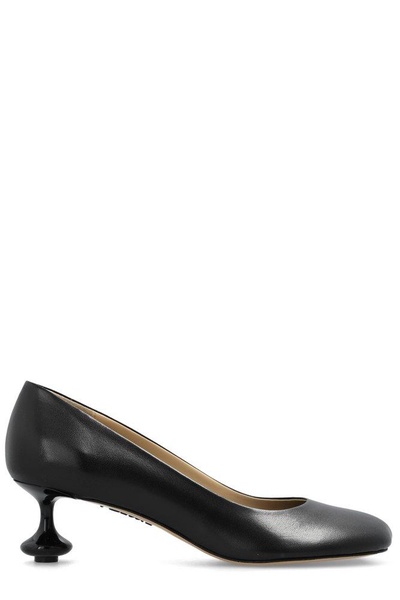 Toy sculpted-heel leather heeled courts