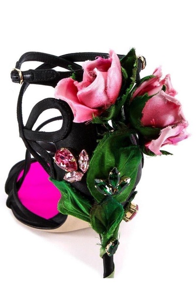 Dolce & Gabbana Rose Detailed Strappy Sandals