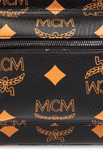 MCM All-Over Logo Printed Zipped Backpack