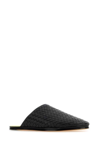 Bottega Veneta Man Black Nappa Leather Slippers