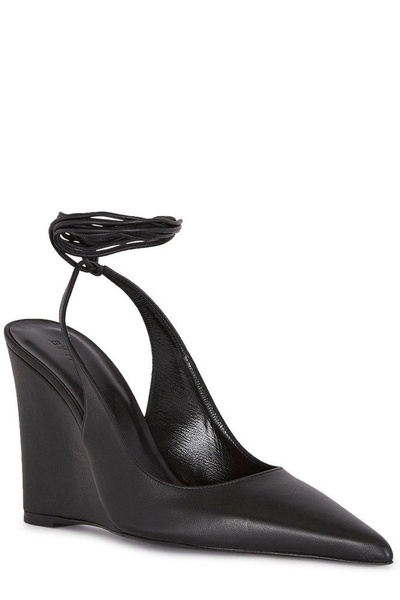 By Far Pointed Toe Wedge Pumps