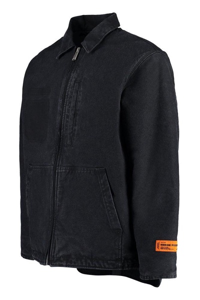 Heron Preston Collared Zip-Up Denim Jacket