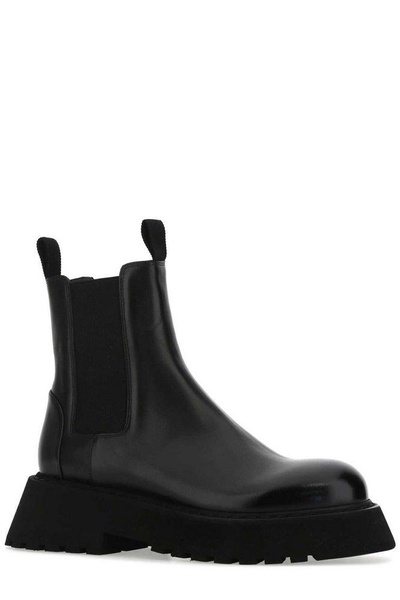 Marsell Woman Black Leather Ankle Boots