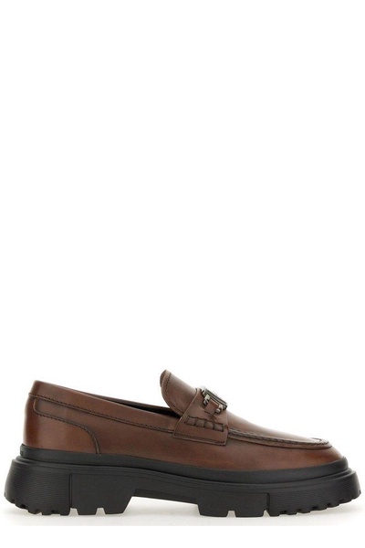 Hogan Chunky Logo Plaque Loafers