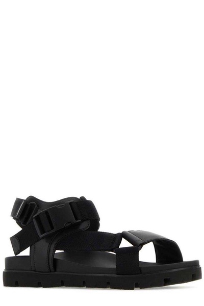 Prada Man Black Nylon And Leather Sandals