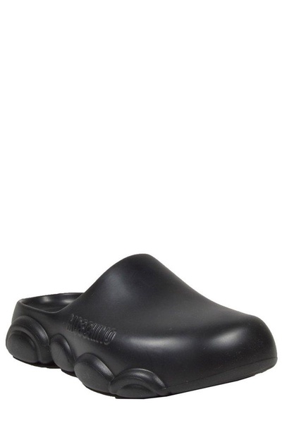 Moschino Logo Embossed Slip-On Mules