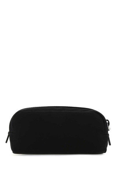 Prada Logo Plaque Zipped Toiletry Bag