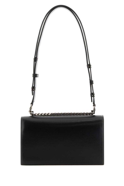 Alexander Mcqueen Woman Black Leather Skull Shoulder Bag