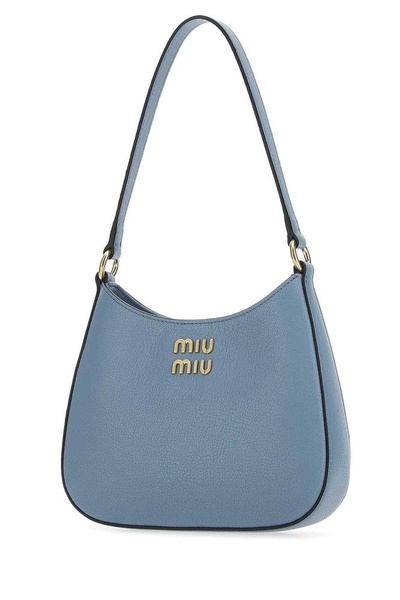 Miu Miu Logo Plaque Zipped Hobo Shoulder Bag