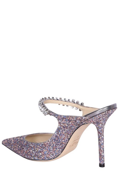 Jimmy Choo Bing 100 Glittered Embellished Mules